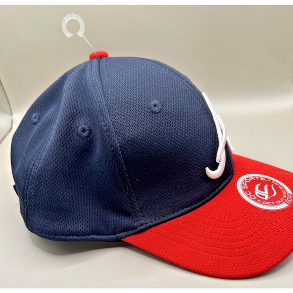Atlanta Braves Hat Cap Strap Back Youth Navy Red MLB Baseball Team Logo - Picture 4 of 7